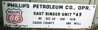 Vintage Oil Well Lease Sign Phillips Petroleum East Binger Caddo County Oklahoma