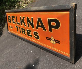 Vintage BELKNAP HARDWARE,  BLUEGRASS Tools,  Metal,  Tires,  Auto Sign 3