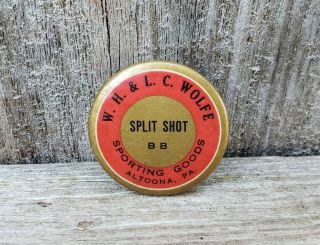 W.  H.  & L.  C.  Wolfe Fishing Tackle B.  B.  Split Shot Tin Whitehead & Hoag Co.