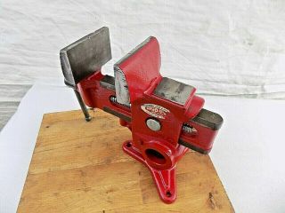 Vintage Columbian Gyro Vise No.  73 1/2 Cleveland Usa With Swivel Base 15 Lbs.