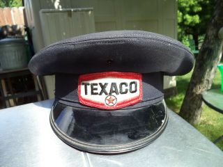 Vintage Texaco Oil Service Gas Station Attendant Cap Hat Patch Chicago 1960 