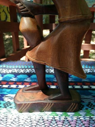 African Folk Art Hand Carved Wood Woman Statue Figurine Home Decor 4