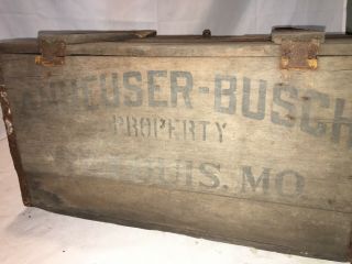 Vintage Antique 1916 Anheuser Busch Budweiser Beer Wood Crate Advertising Wooden