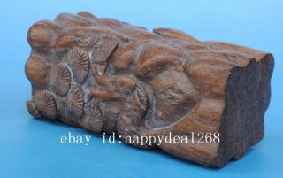 Old Chinese Bamboo hand - carved brush pot c02 7