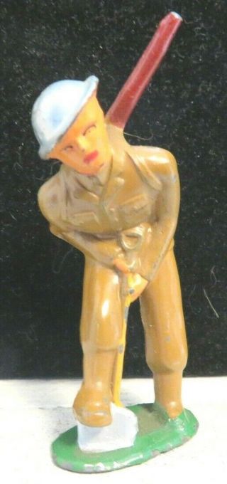 Vintage Barclay Lead Toy Soldier Digging With Cast Helmet B - 131