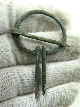 Authentic Medieval Viking Bronze Penannular Omega Brooch - J202