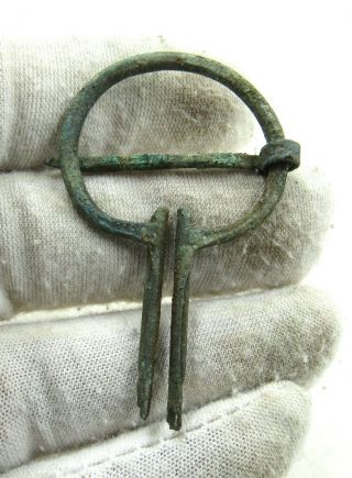 AUTHENTIC MEDIEVAL VIKING BRONZE PENANNULAR OMEGA BROOCH - J202 2