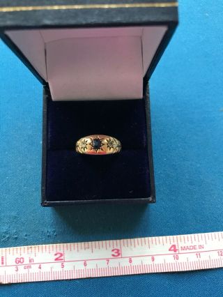 Vintage Jewellery 18ct Gold Diamond And Sapphire Ring Size M Boxed