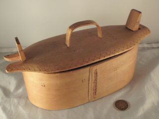 Antique Swedish Wooden Snap - Box Early 20th Century Sweden.
