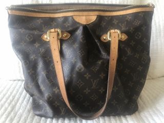 Authentic Louis Vuitton Monogram Palermo Gm Tote Bag Pre - Owned