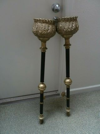 Medieval Vintage Torch Sconces Indoor/outdoor Bronze Color Or Gold Gilt Set 2