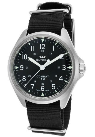 Glycine 3943.  19at.  Tb9 Combat 7 Vintage Automatic 41mm Black Dial - Gl0239 Watch