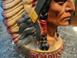 Vintage Composition? IROQUOIS 1842 Beer Foam Scraper Holder Indian Chief Bust 8