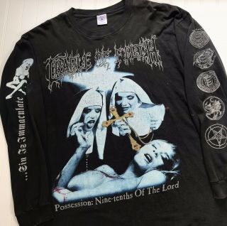 Vintage Cradle Of Filth Long Sleeve Shirt Decadence Is A Virtue 1990s Possession