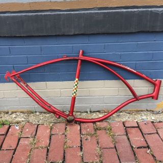 Vintage Red Schwinn American Bicycle Frame 1955 - 1965 26 "