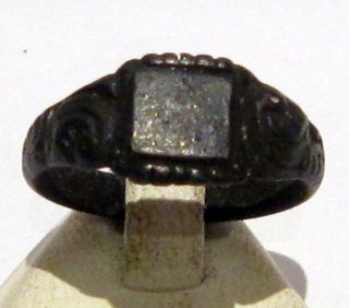 Vintage Bronze Ring With Engraving From The Early 20th Century 838