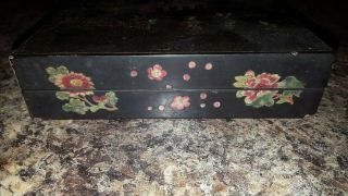 Antique lacquer finished japanese rectangular box 8