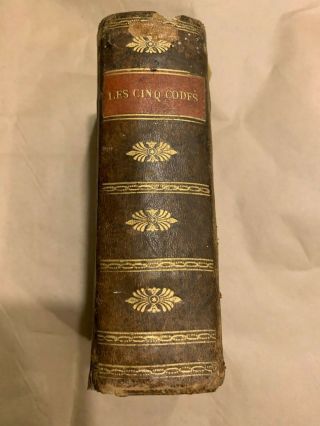 1820 Antique Law Book Rare France French Napoleon Code Related Gold