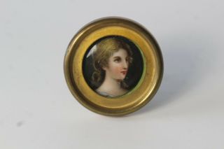 Late 19thc German Porcelain Hand Painted Portrait Plaque In Frame 2