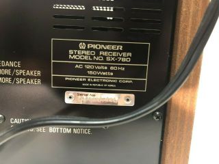 vintage Pioneer SX - 780 am/fm stereo receiver 2