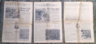 Usmc Chevron Wwii Newspapers 3 Editions World War Ii Iwo Jima San Diego Marines