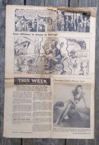 USMC Chevron WWII Newspapers 3 Editions World War II Iwo Jima San Diego Marines 7