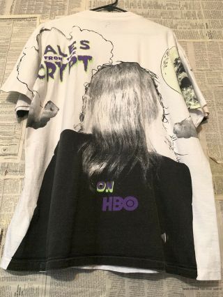 Vtg 90s Tales From The Crypt All Over Print HBO Series T - shirt 4