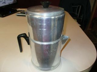 Vintage Aluminum Kitchen 10 Cup Drip - O - Lator Coffee Pot Perfect For Camping