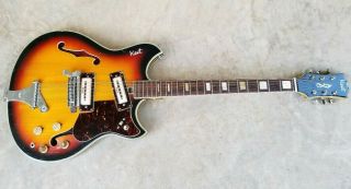 Vintage 1968 Kent 820 Hollow Body Electric Guitar Mij Japan 740