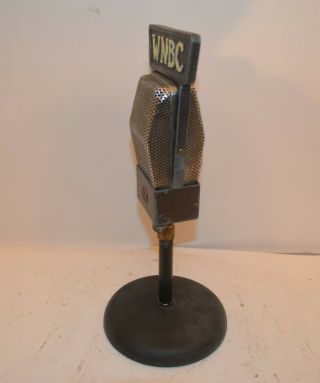VINTAGE RCA 74B JUNIOR VELOCITY MICROPHONE WITH WNBC FLAG FROM STATION 7