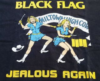 BLACK FLAG Jealous Again 80 ' s VTG Black T - shirt SST Records Rare Punk 3