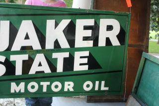 Large Vintage 1950 ' s Quaker State Motor Oil Gas Station 70 
