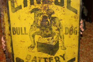 Rare Vintage 1920 ' s Cirese Bull Dog Battery Service Gas Station 28 