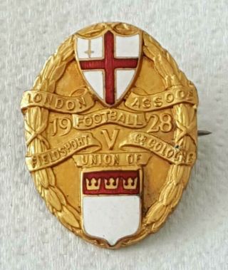 Very Rare Player Badge 1928 - London Fa V.  Greater Cologne / Koln (by Vaughtons)