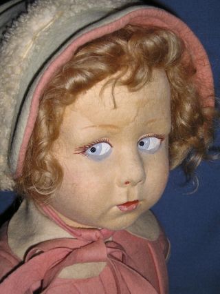 Extremely Rare Early Lenci Child Large 28 - Inch Girl