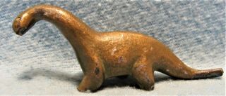 Antique Small Heavy Bronze Miniature / Mini Dinosaur Statue Figure 3.  5 " Long