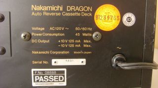 Vintage Nakamichi DRAGON Auto - Reverse Cassette Tape Deck HiFi Analog Japan 7