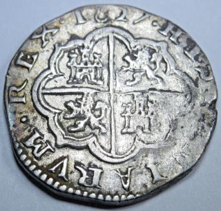1627 Spanish Silver 2 Reales Piece Of 8 Real Colonial Era Antique Two Bits Coin