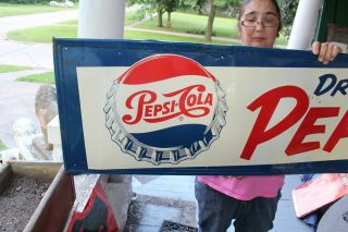 Rare Large Vintage 1950 ' s Pepsi Cola Soda Pop 54 