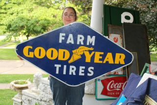 Large Vintage 1950 ' s Goodyear Farm Tires Tractor 48 