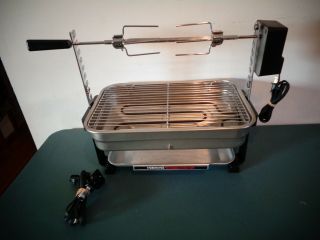 Vintage Farberware 4550 Open Hearth Smokeless Indoor Bbq Grill With Rotisserie