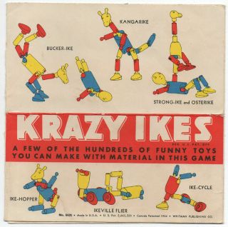 Vtg 1954 Color Diagram Brochure For Krazy Ikes Toys