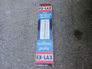 Ex - Lax Thermometer Sign Metal Vintage Antique Laxative Advertising Store