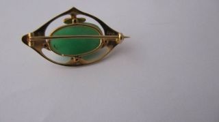 Antique 15 carat gold Murrle Bennett Art Nouveau brooch pin 2