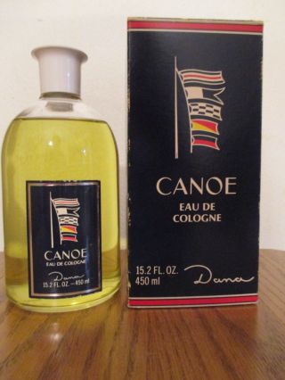 W/box Vintage Dana Canoe Eau De Cologne Huge 15.  2 Fl Oz Rare