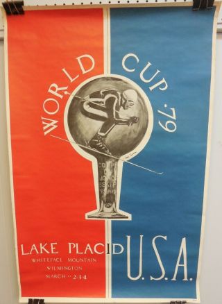 1979 Poster World Cup Skiing Lake Placid Ny.  Arti Torraue Artist
