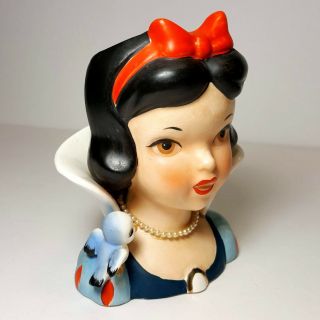 Vintage WALT DISNEY - SNOW WHITE Head Vase - Very Hard To Find - 3