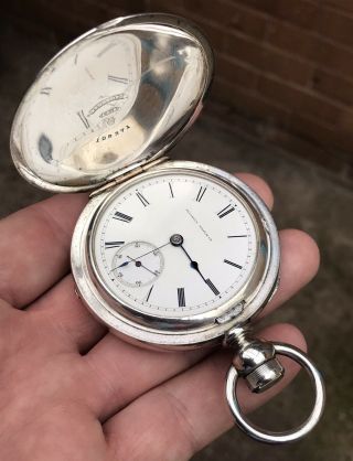 A Gents Extra Large Solid Silver Antique Full Hunter Pocket Watch,  4oz Case.