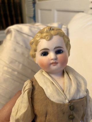 Charming Petite “All Original” 12” Glass Eyed Antique German Parian China Doll 2