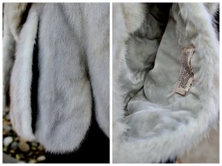 Gray MINK Fur Vintage Stole Wrap Cape Shawl Shrug 12